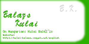 balazs kulai business card